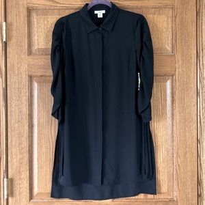 NWT Bar III Sheer Long Sleeve Button-up Tunic Top Medium